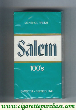 Salem 100s Menthol Fresh green and white and green cigarettes hard box